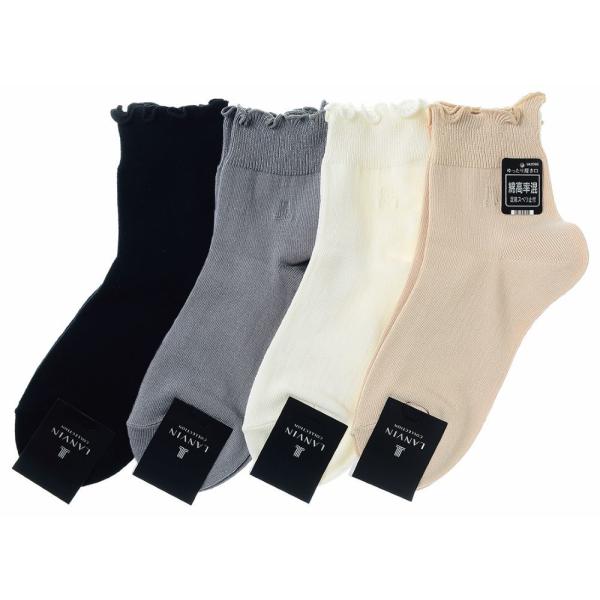 LANVIN COLLECTION 【LANVIN collection】 綿シルク混ソックス トップ