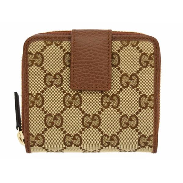 GGキャンバス グッチ 財布 GUCCI 二つ折り財布 レディース ブラウン