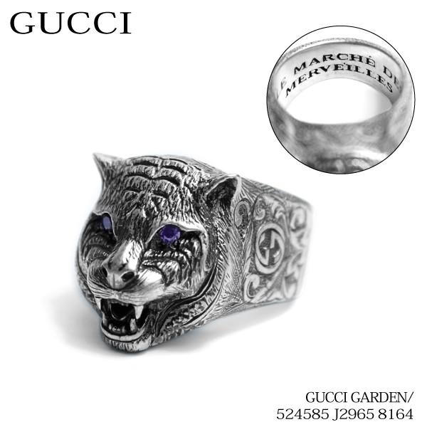 GUCCI（グッチ） ガーデンキャットヘッドシルバーリング メンズ 524585