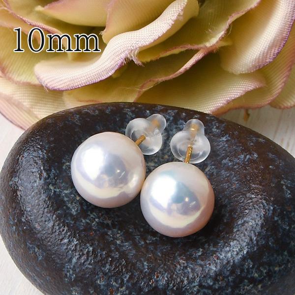 極てり 10mm バロック 淡水真珠 ピアス/イヤリング K18 K14 SV925