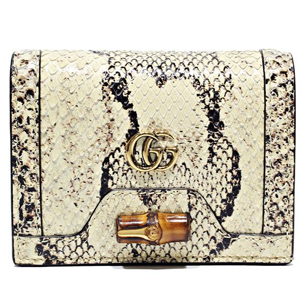 ダブルG 未使用 グッチ GUCCI ダイアナ パイソン カードケース