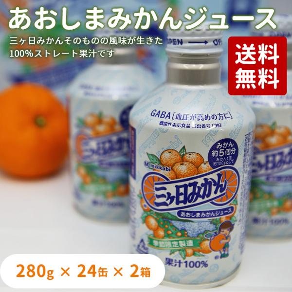 三ヶ日みかんジュース あおしまみかんジュース280g×24缶入り×2箱 : JA