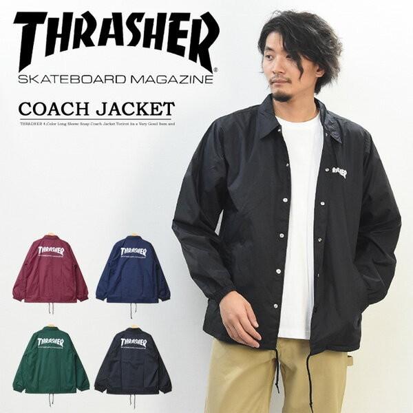 THRASHER（スラッシャー） ロゴプリント コーチジャケット マグロゴ