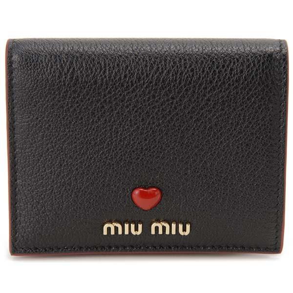 miu miu（ミュウミュウ） 二つ折り財布 レディース ブラック 黒 5MV204