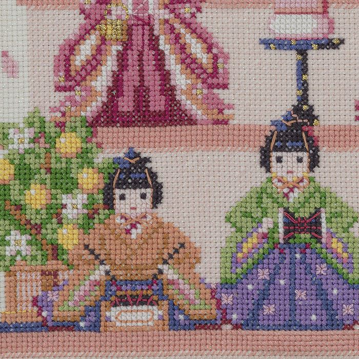 クロスステッチフレーム＜桃の節句飾り＞ | リバティ 生地、編み物