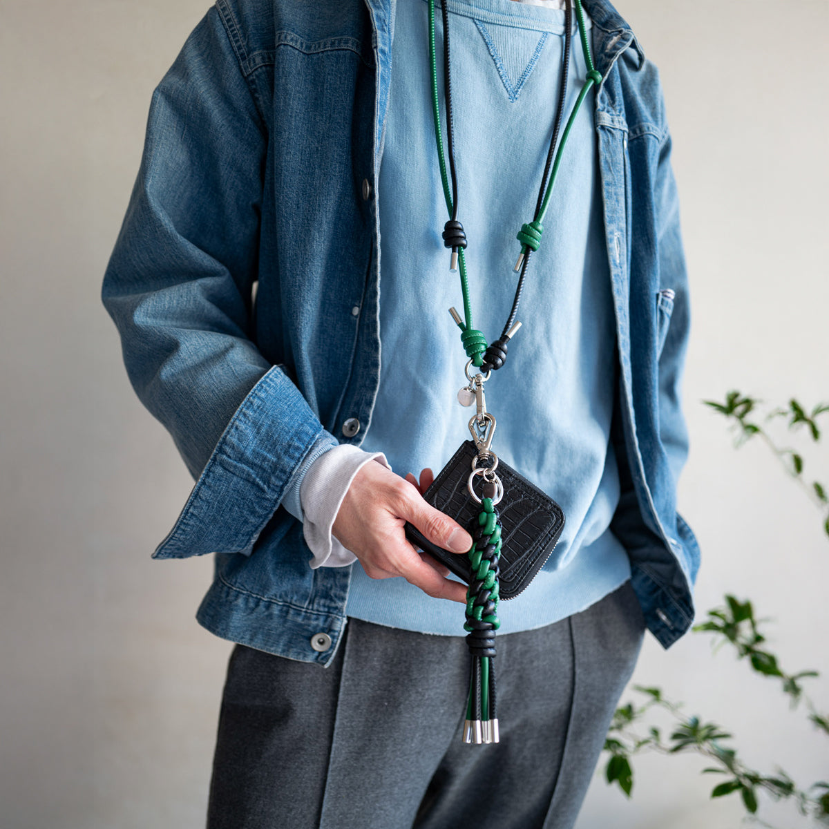 HERRIE BICOLOR PHONE STRING / STCOW｜バイカラーストラップ 本革