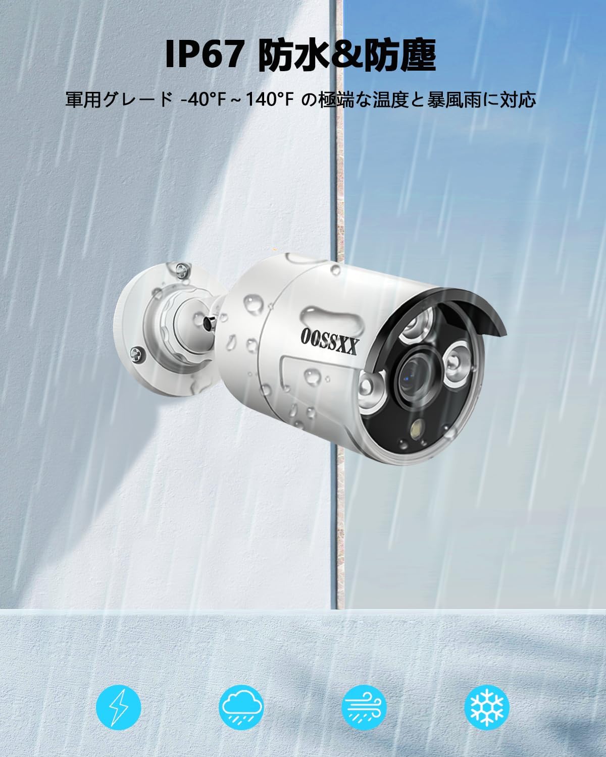 500万画素 家庭用POE防犯カメラ 双方向通話 AI人体検知 屋内外両用 E
