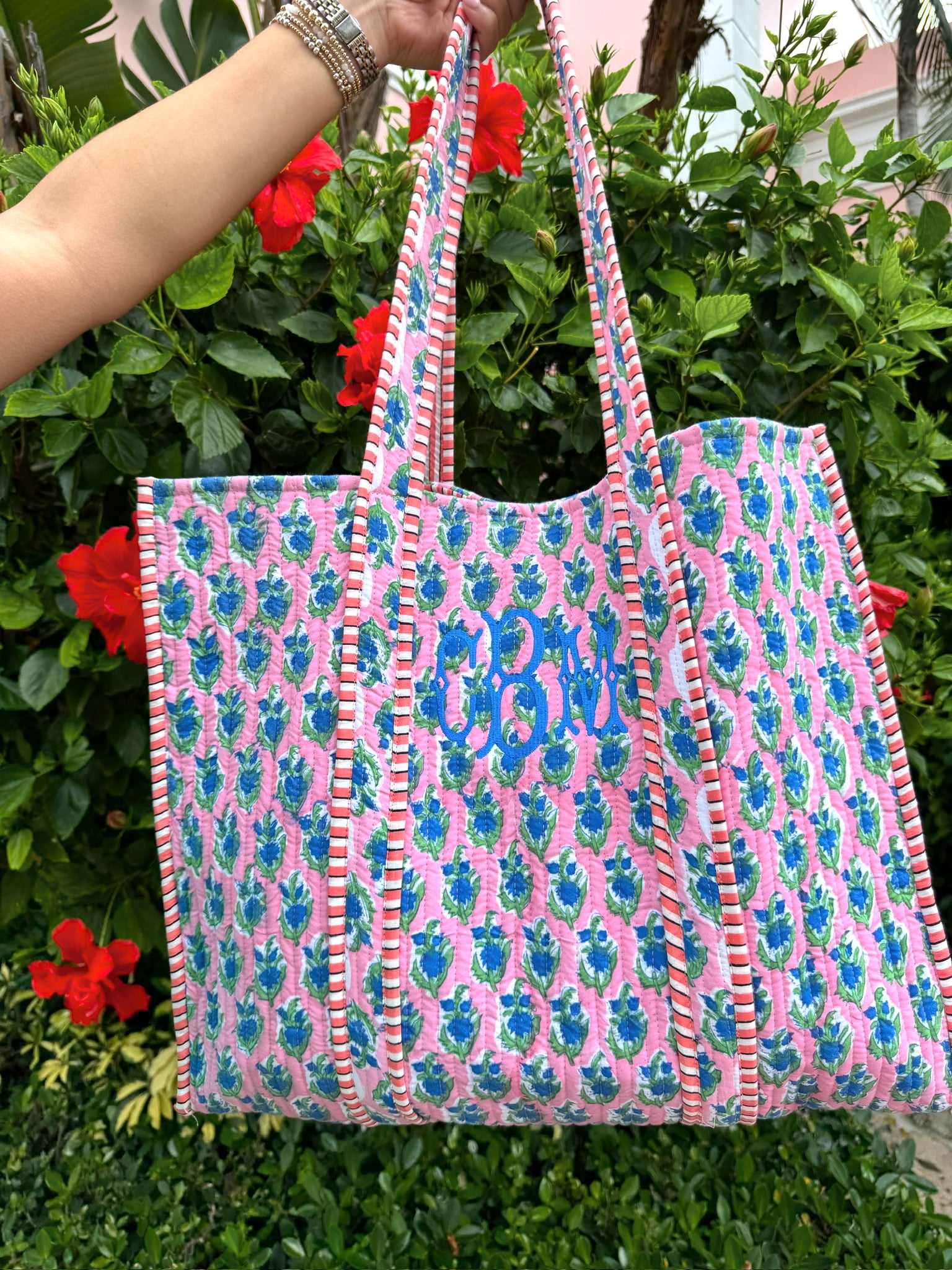 Quilted Block-Print Tote Bag – KenzKustomz