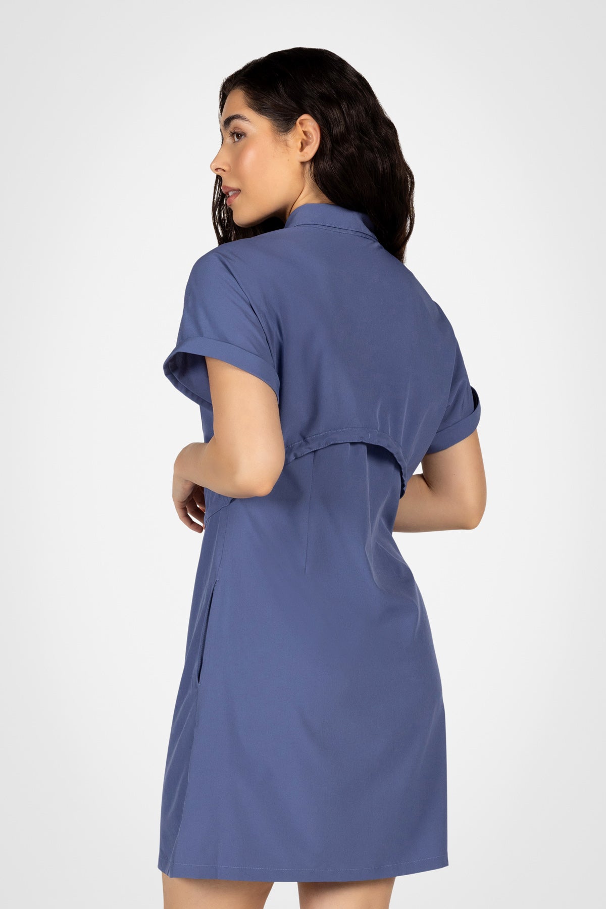 Kyodan Womens Everyday Zip-Up Shirt Dress