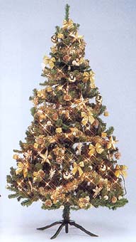 180cmクリスマスツリーセット（ゴールド）のクリスマス飾り