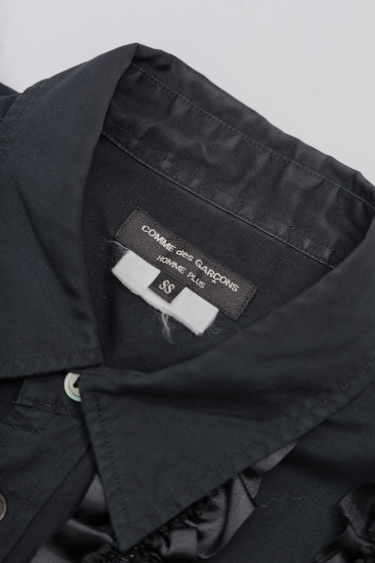COMME DES GARCONS HOMME PLUS - SS09 Black shirt with ruffles – L