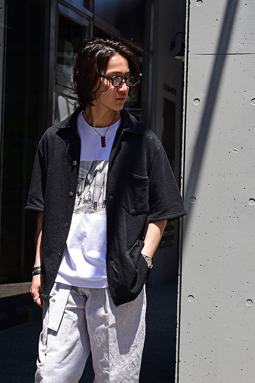 OUR LEGACY[アワーレガシー] 23SS Box Shirt Shortsleeve - Boucle [Black]