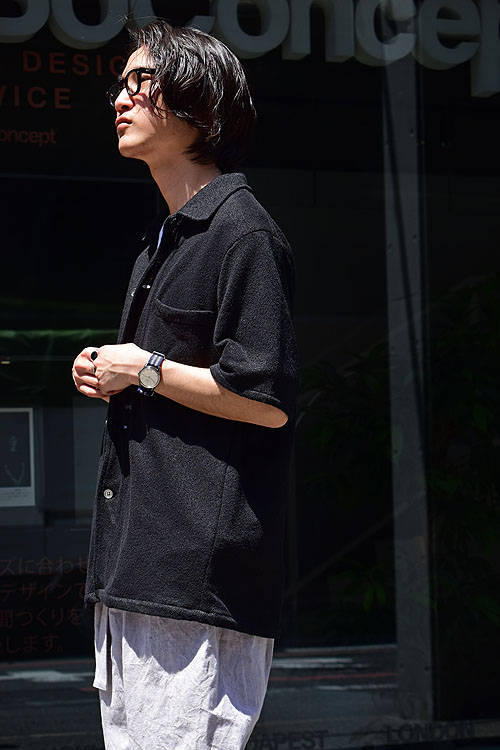 OUR LEGACY[アワーレガシー] 23SS Box Shirt Shortsleeve - Boucle [Black]