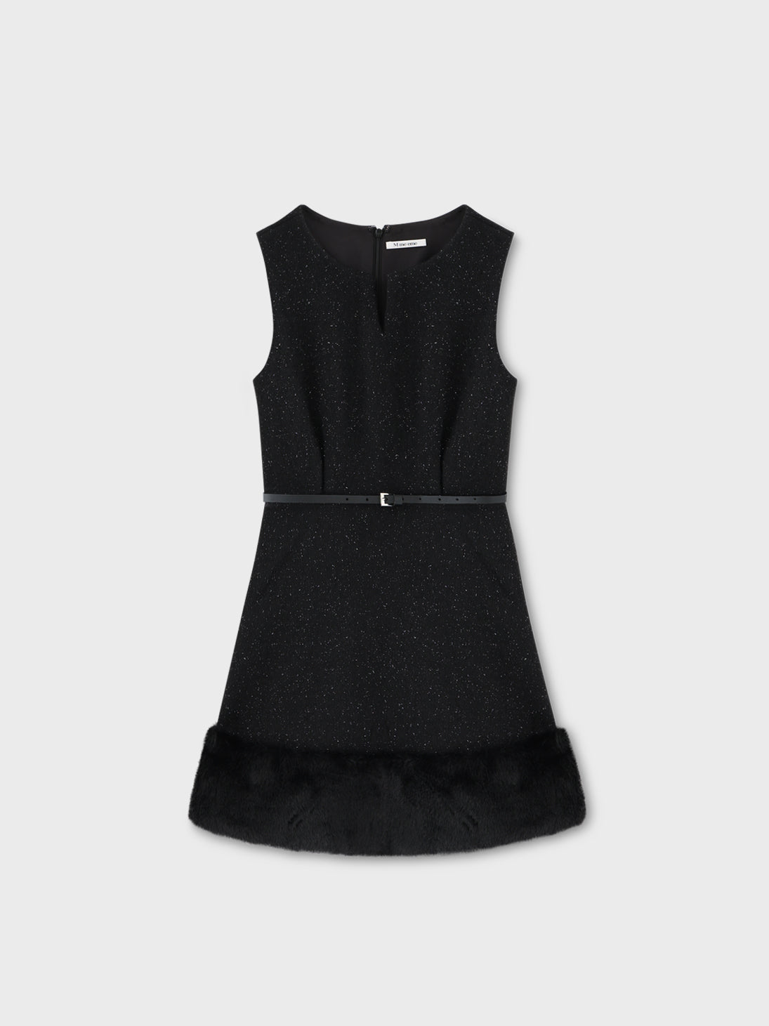 Lame tweed fur mini onepiece(eme10611) – M me eme