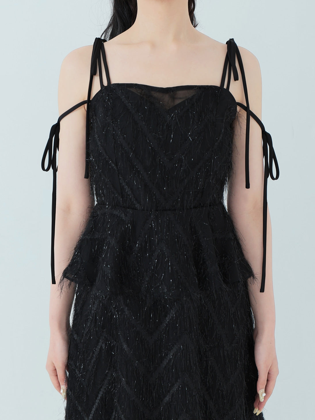 Lame fringe jacquard onepiece(eme10478) – M me eme