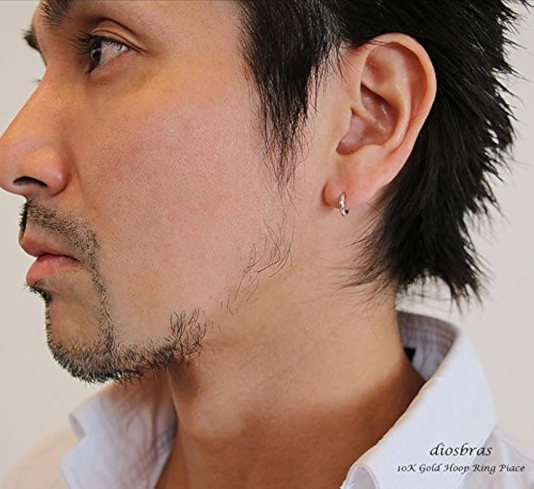 Amazon | K10 中折れ式フープピアス(10mmセミラウンド)(10金 10k