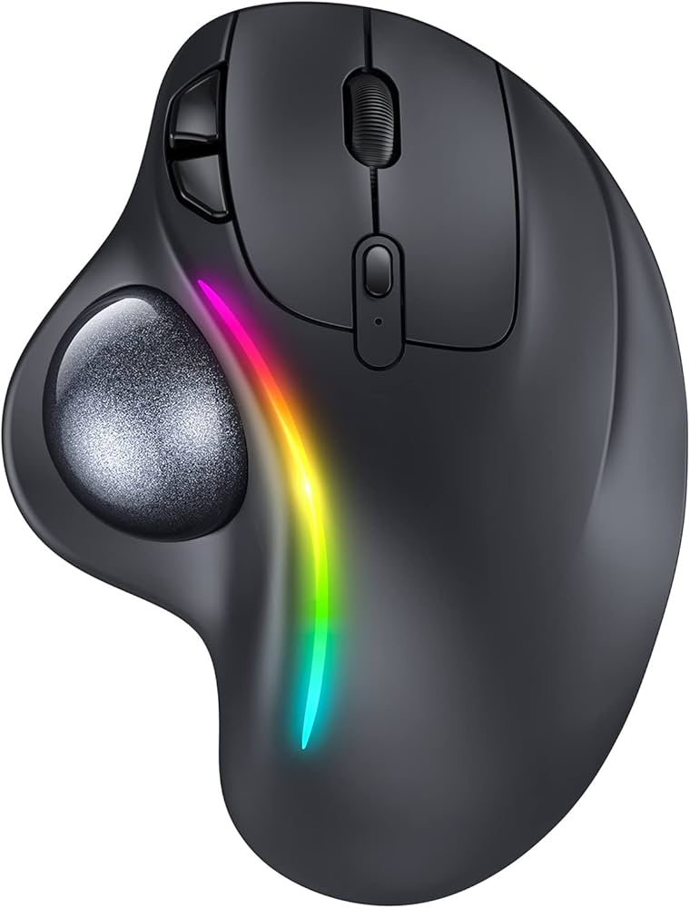 Amazon | SEENDA トラックボールマウス RGBライト付き Bluetooth&2