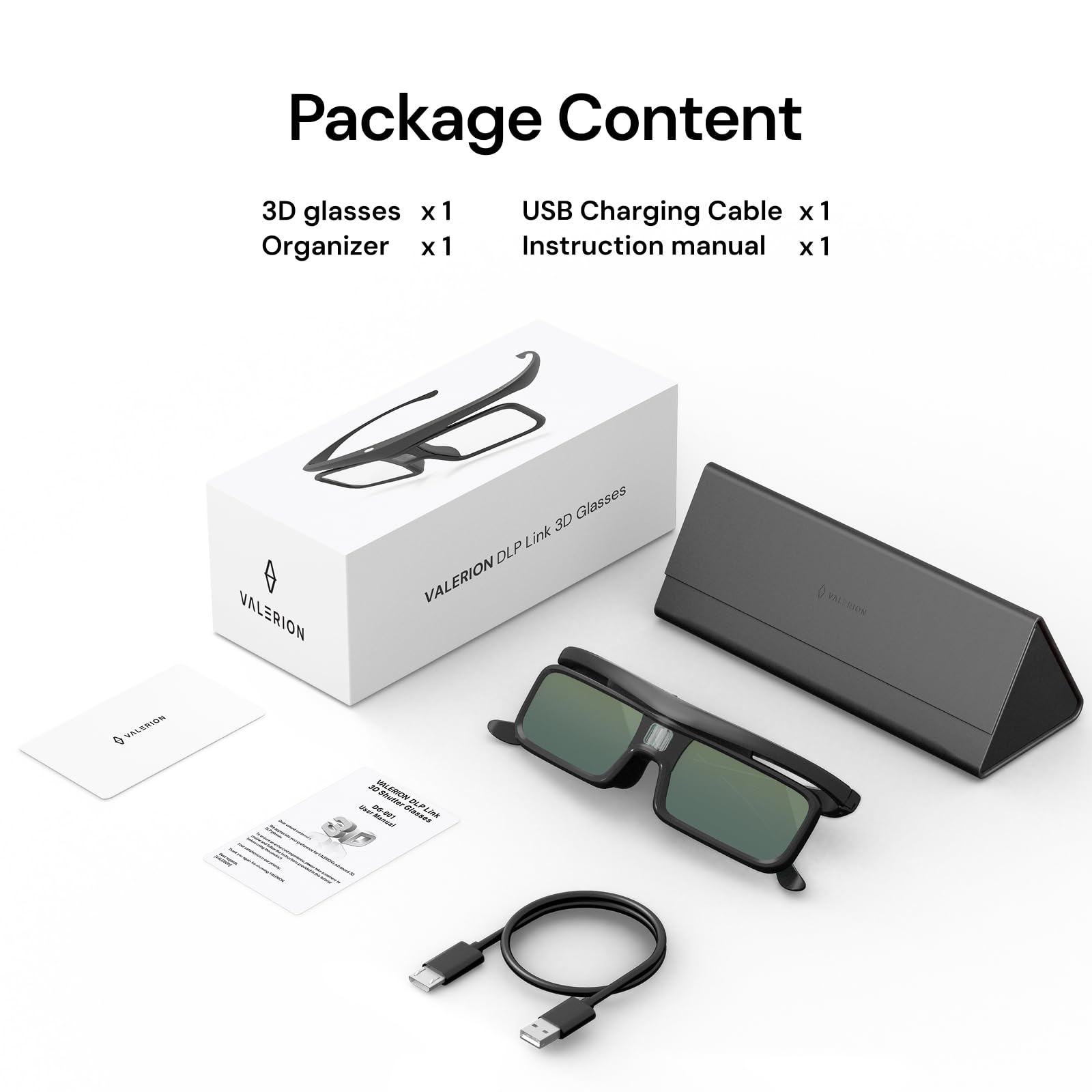 Amazon.com: Valerion DLP Link 3D Glasses, Rechargeable Active