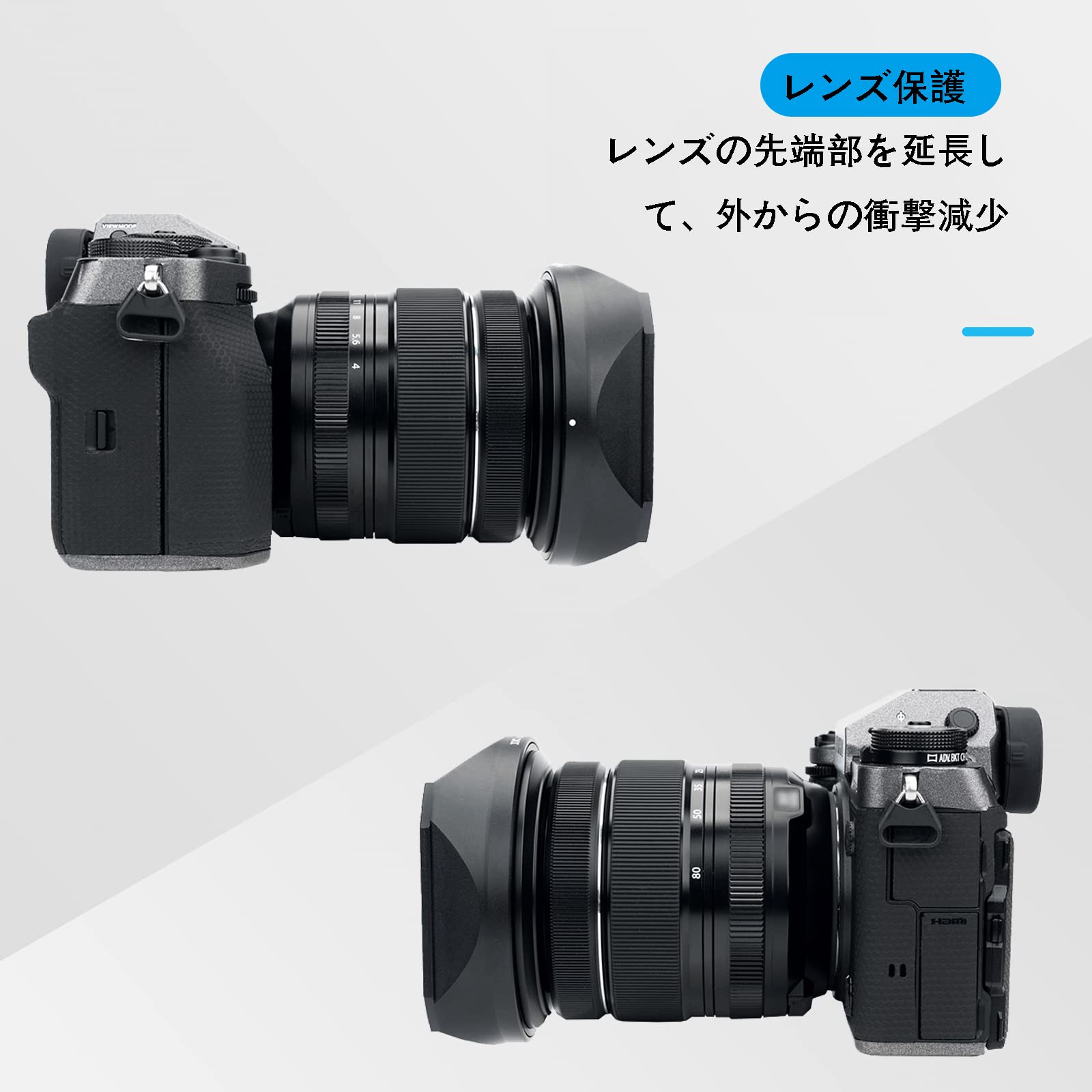 Amazon | JJC メタル 正方形 レンズフード + フードキャップ Fujifilm
