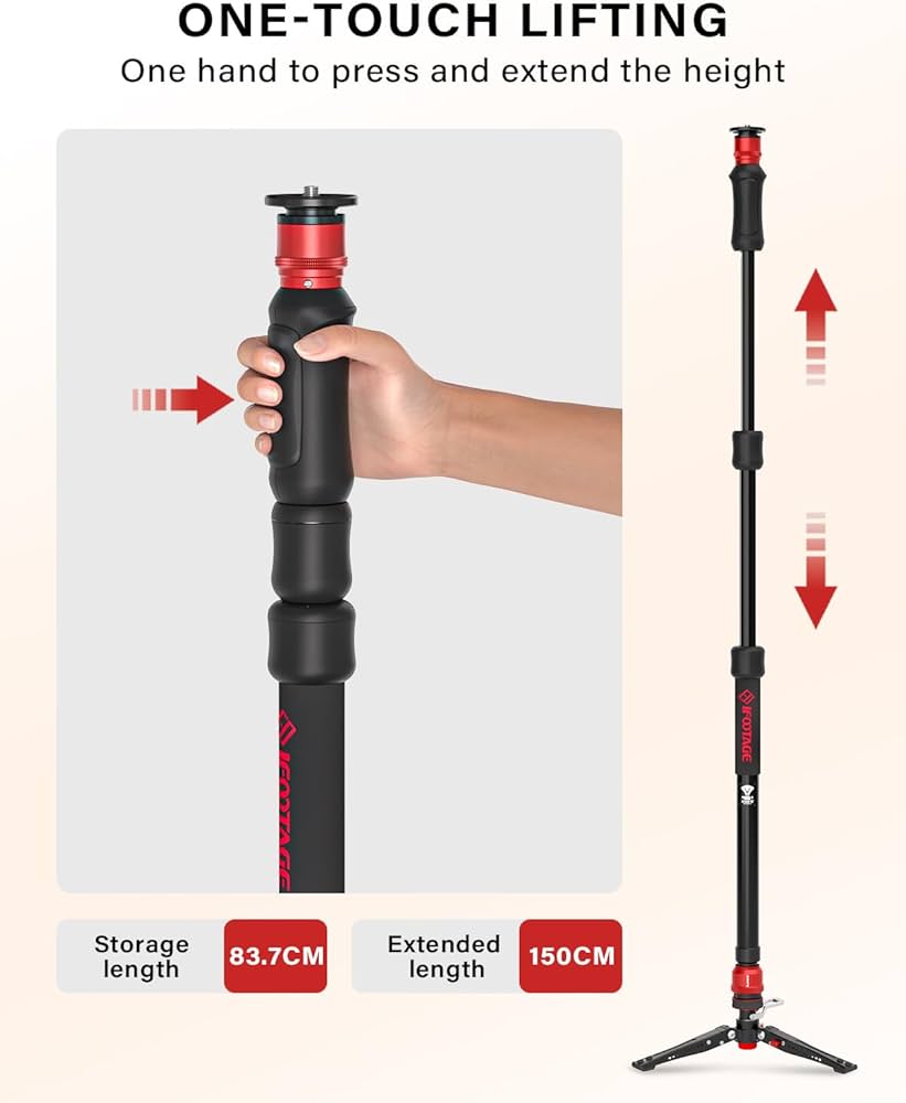 Amazon.com : IFOOTAGE Cobra 3 Strike Monopod with Feet,Portable
