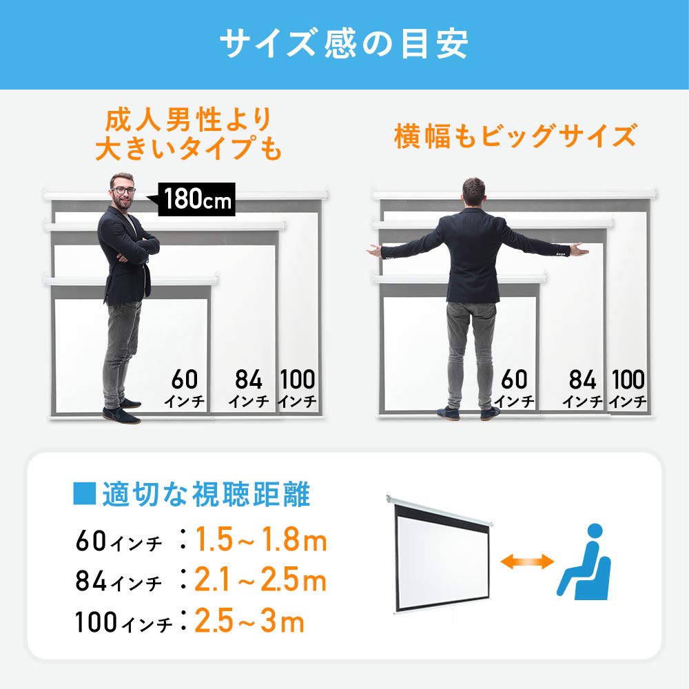 Amazon.co.jp: イーサプライ プロジェクタースクリーン 60インチ 4:3