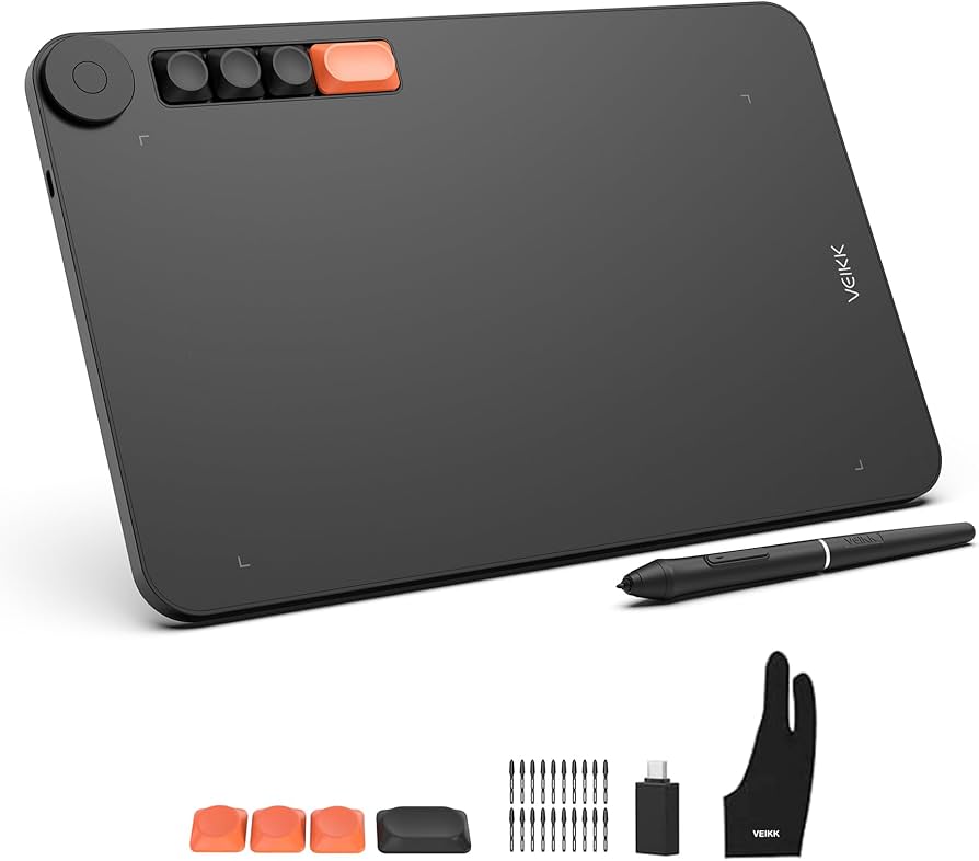 Amazon | VEIKK ペンタブ 10×6インチ Androidスマホ対応 板タブ 筆圧