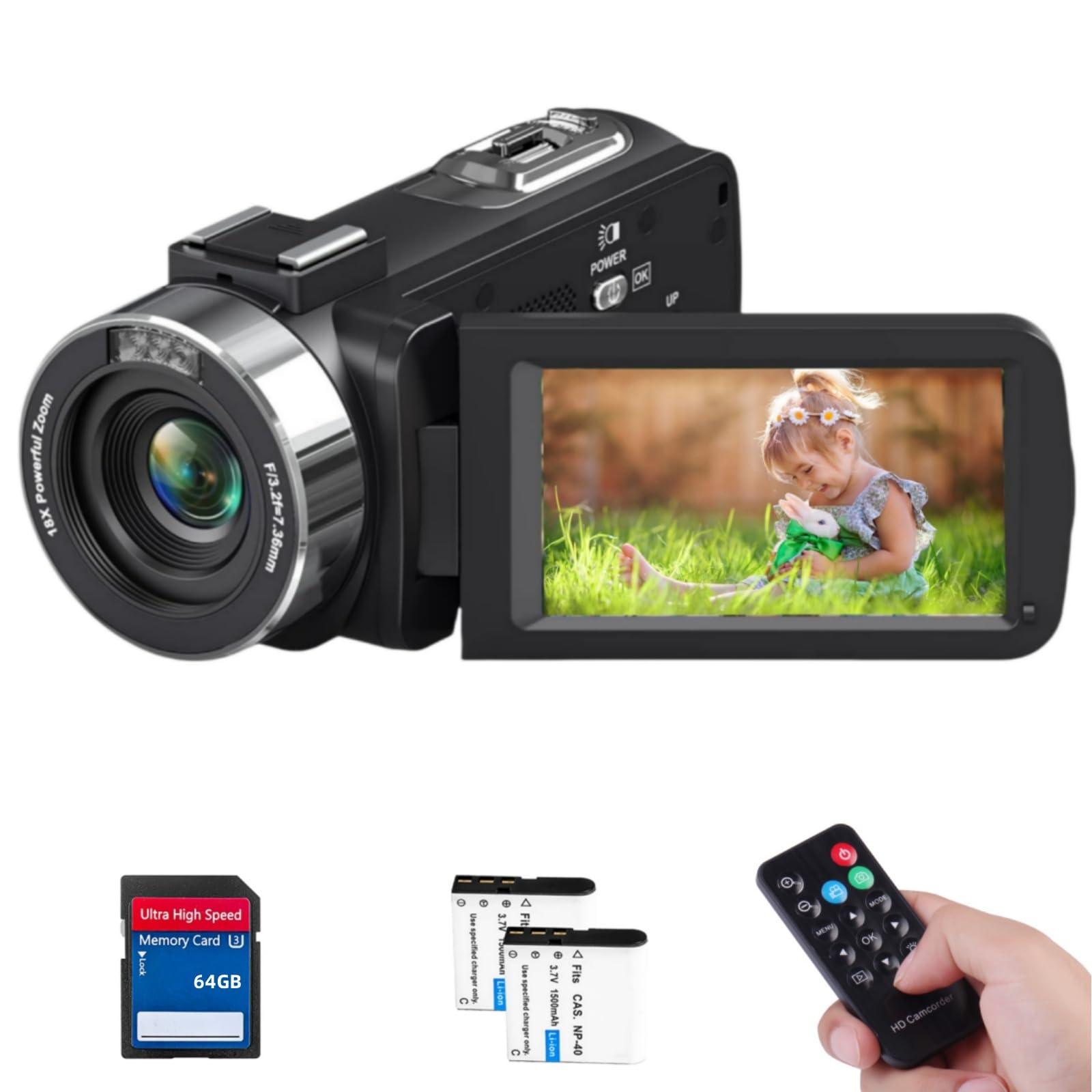 Amazon | ビデオカメラ 4K 48MP 30FPS18Xデジタルズーム IRナイト