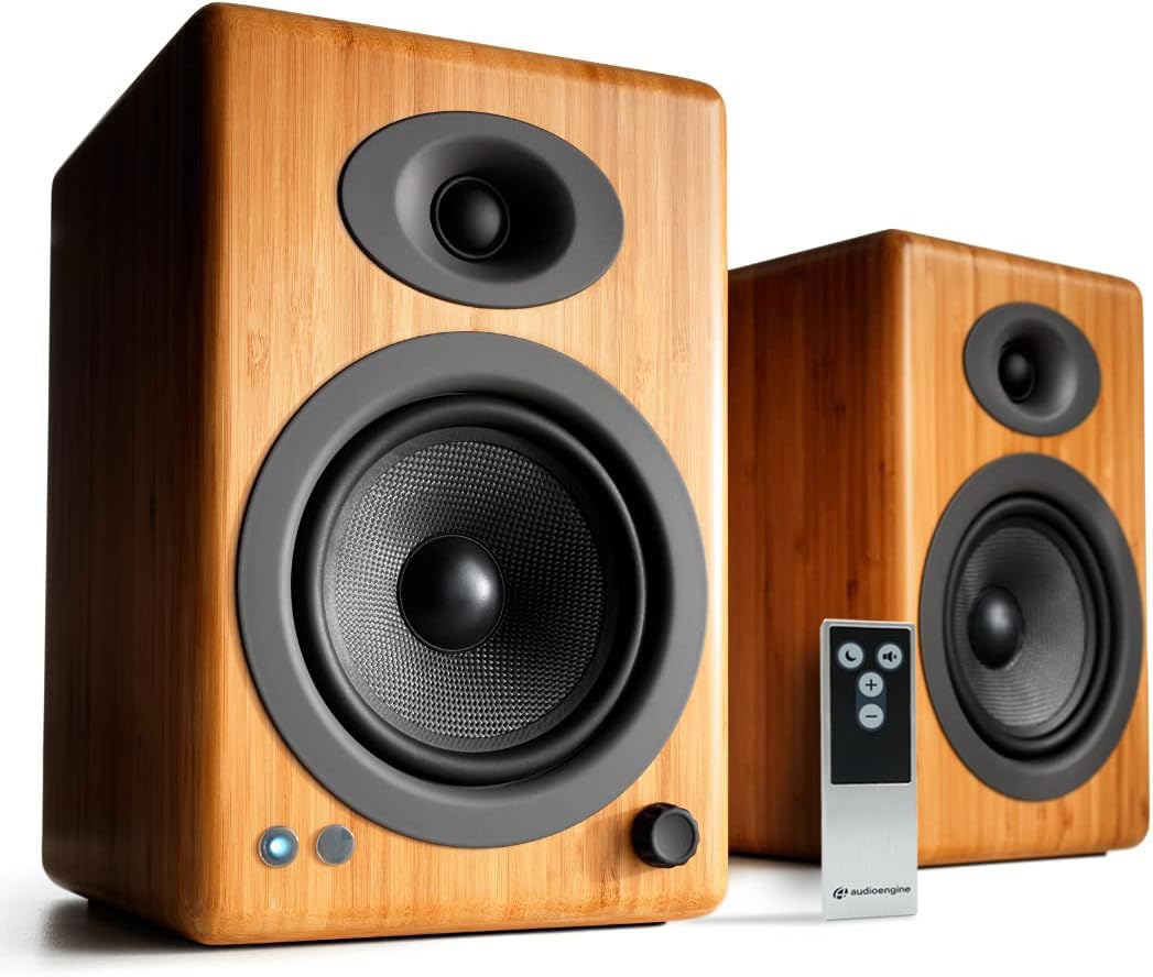 Amazon.com: Audioengine A5 Bamboo 150W Bluetooth Bookshelf