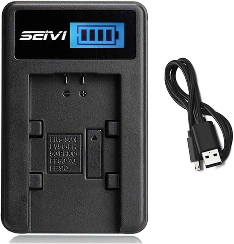 Amazon.com: LCD USB Battery Charger for Sony NP-FV50A, NP-FV70A