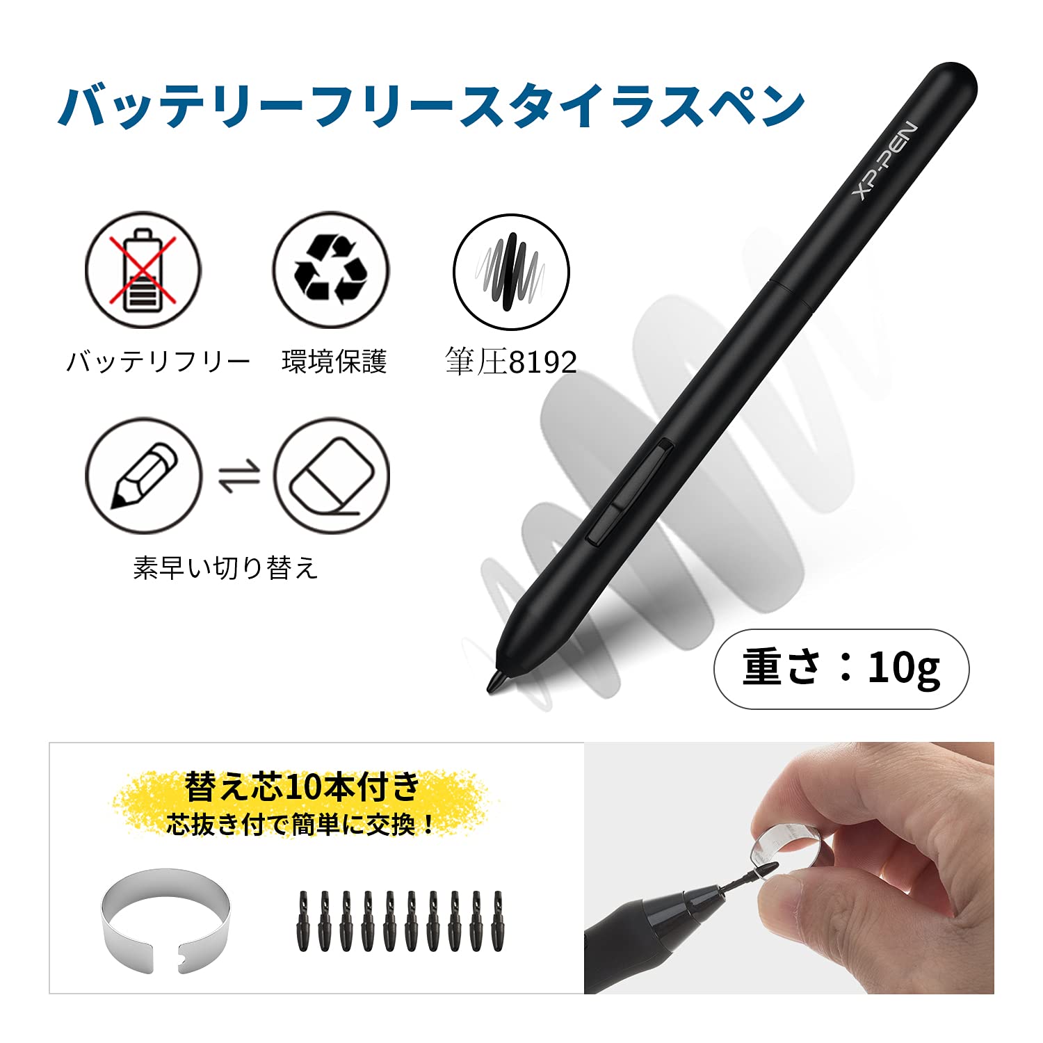 Amazon.co.jp: XPPen ペンタブ 4.8×3インチ 板タブ スマホ対応 充電