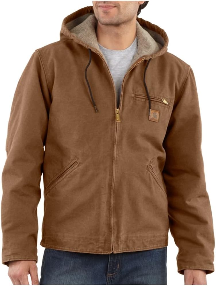 Carhartt Men's Sierra Jacket Sherpa Lined Sandstone, Carhartt