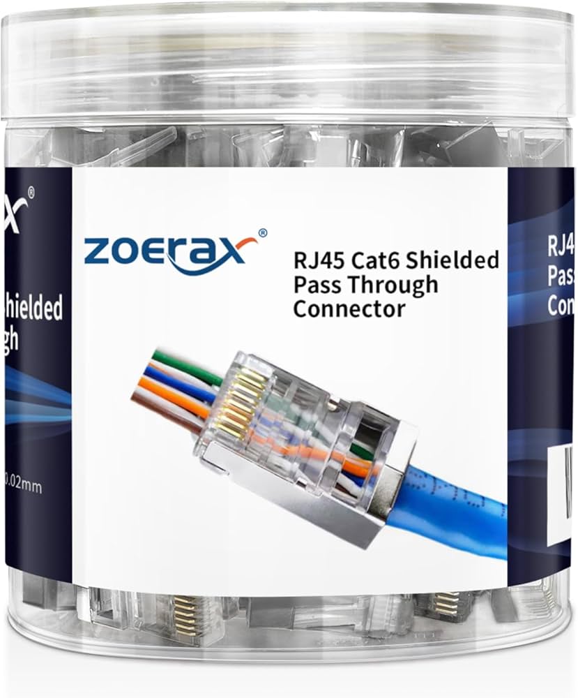 Amazon.com: ZOERAX 100-Pack RJ45 Cat6 Pass Through Connector
