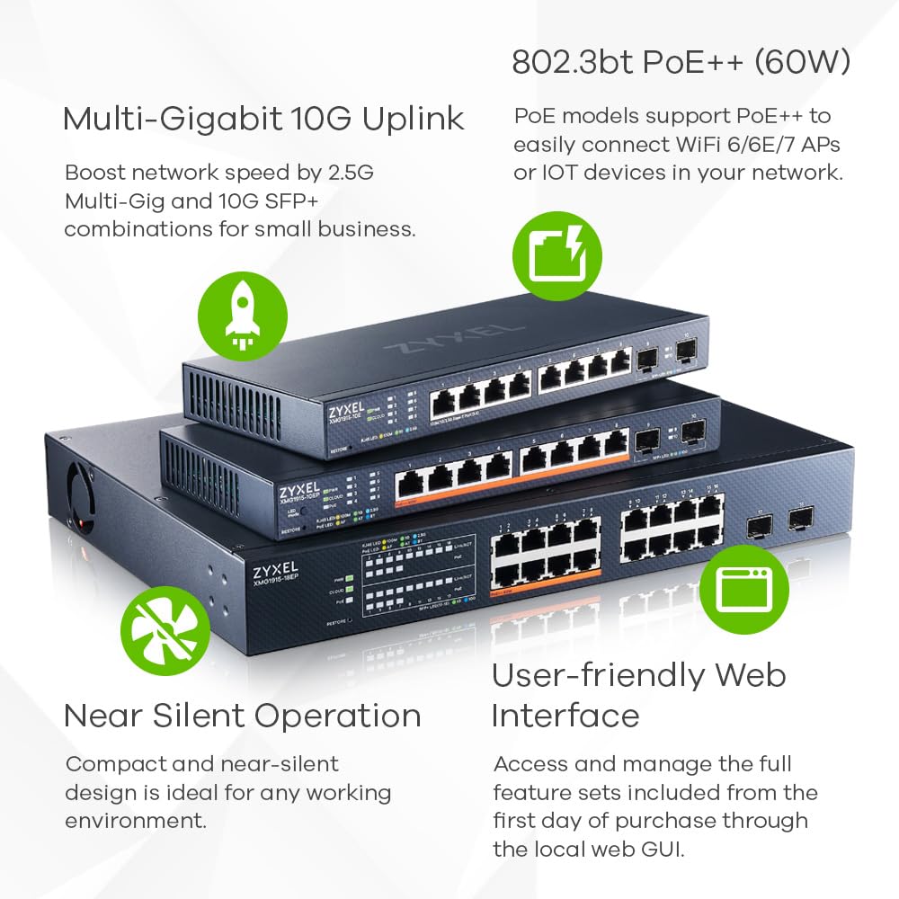 Amazon.com: Zyxel 8-Port Gigabit Switch | 2.5Gb Cloud/Smart