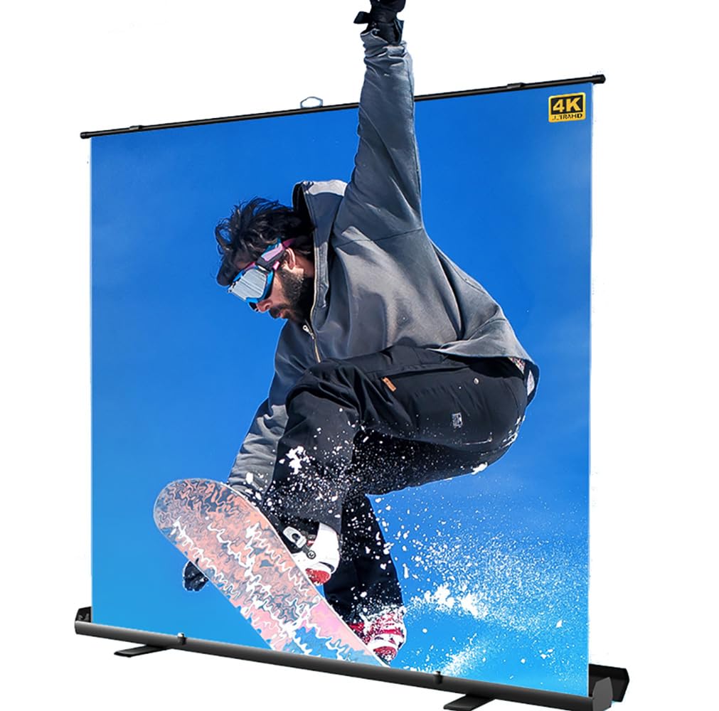 Amazon | 60インチ床置き型プロジェクタースクリーン 16：9 引き上げ式
