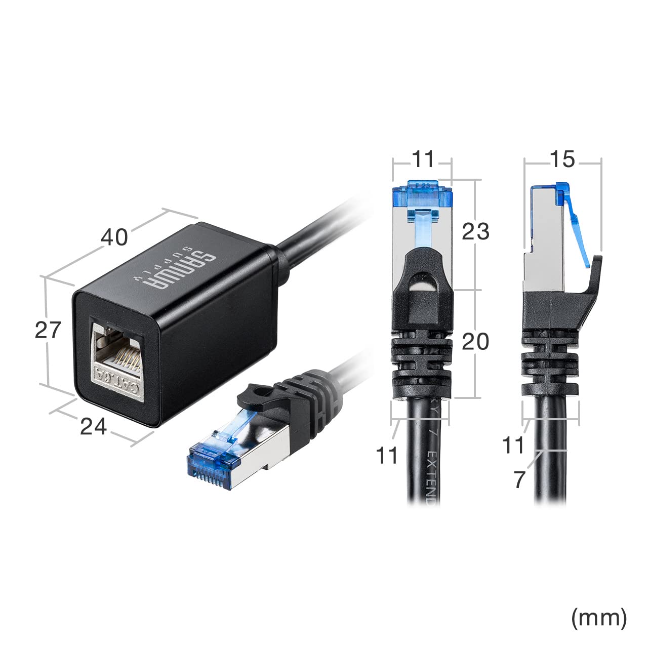 Amazon.co.jp: サンワダイレクト LANケーブル 延長 CAT6A マグネット