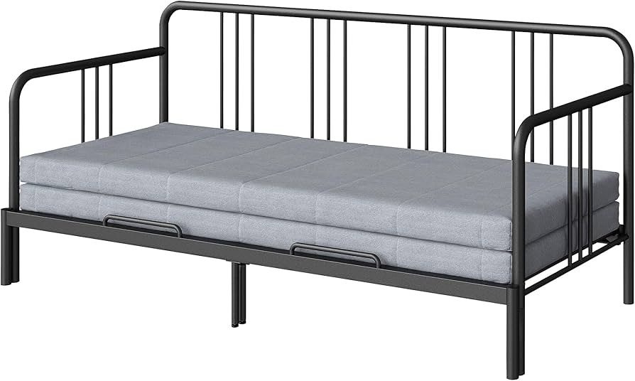 IKEA FYRESDAL Day Bed with 2 Mattresses, 80 x 200 cm, Black