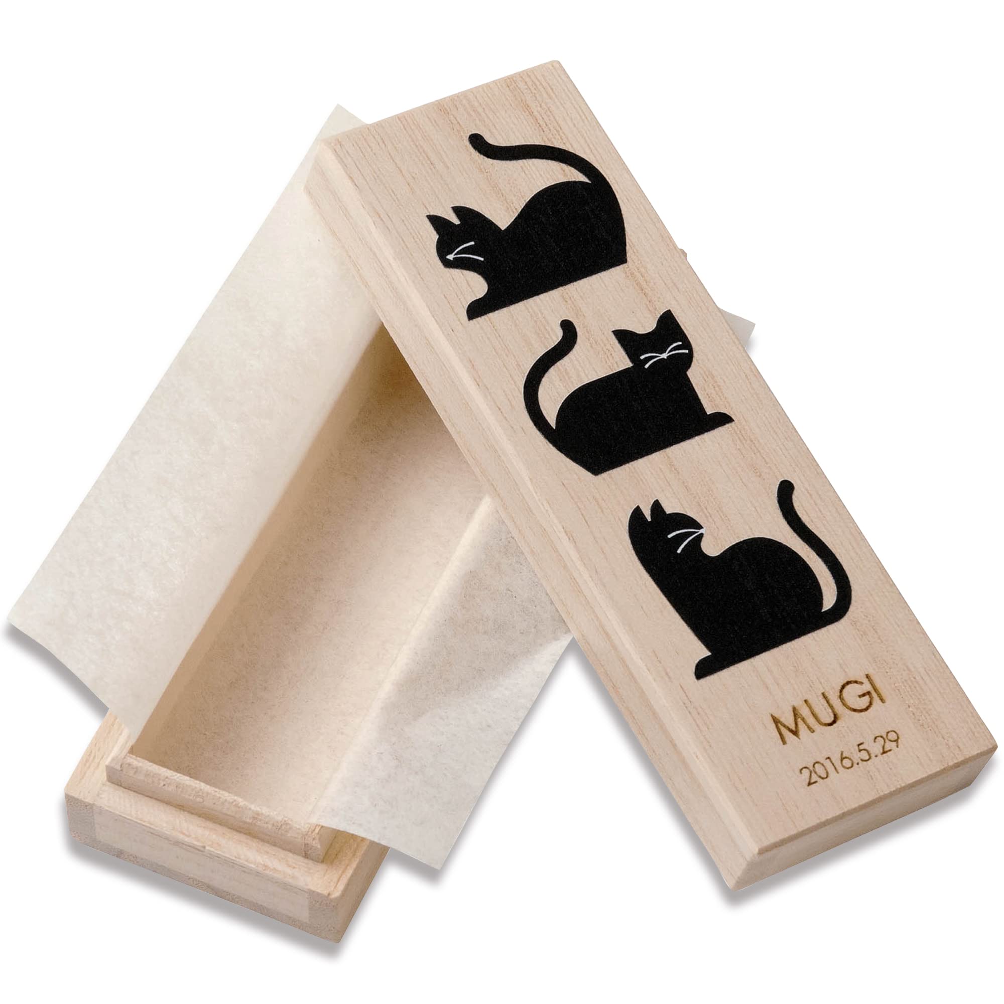 Amazon.co.jp: 猫のヒゲケース 猫の友社 黒 ねこのひげ 保管 桐箱 日本