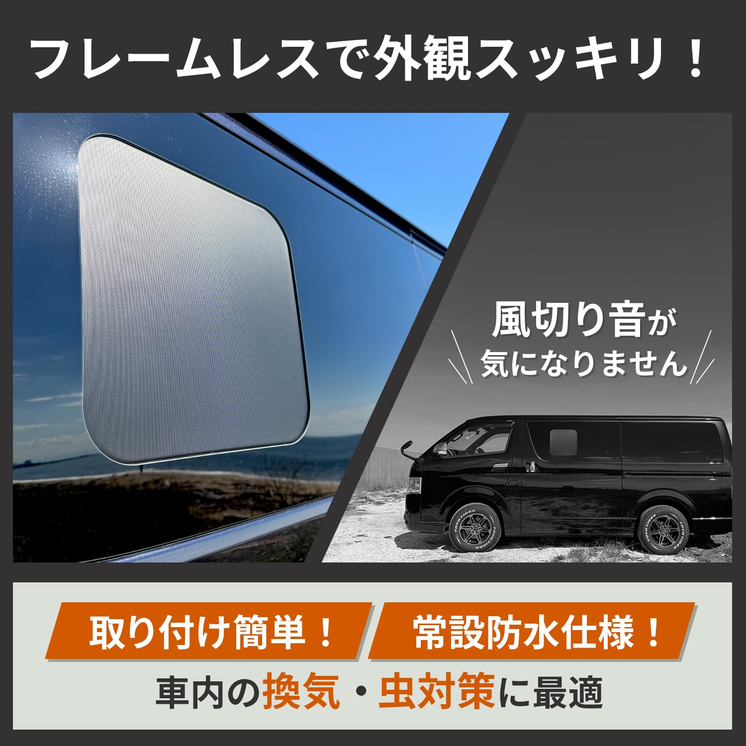 Amazon.co.jp: GRANDOOR ハイエース小窓用網戸 1枚 200系 4型 5型 6型