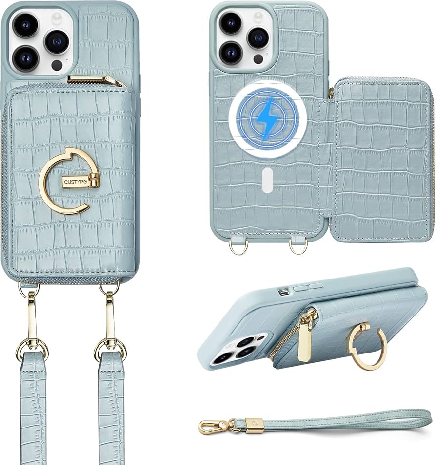 Amazon.co.jp: CUSTYPE iPhone 14 Pro用 MagSafeケース 財布 女性用