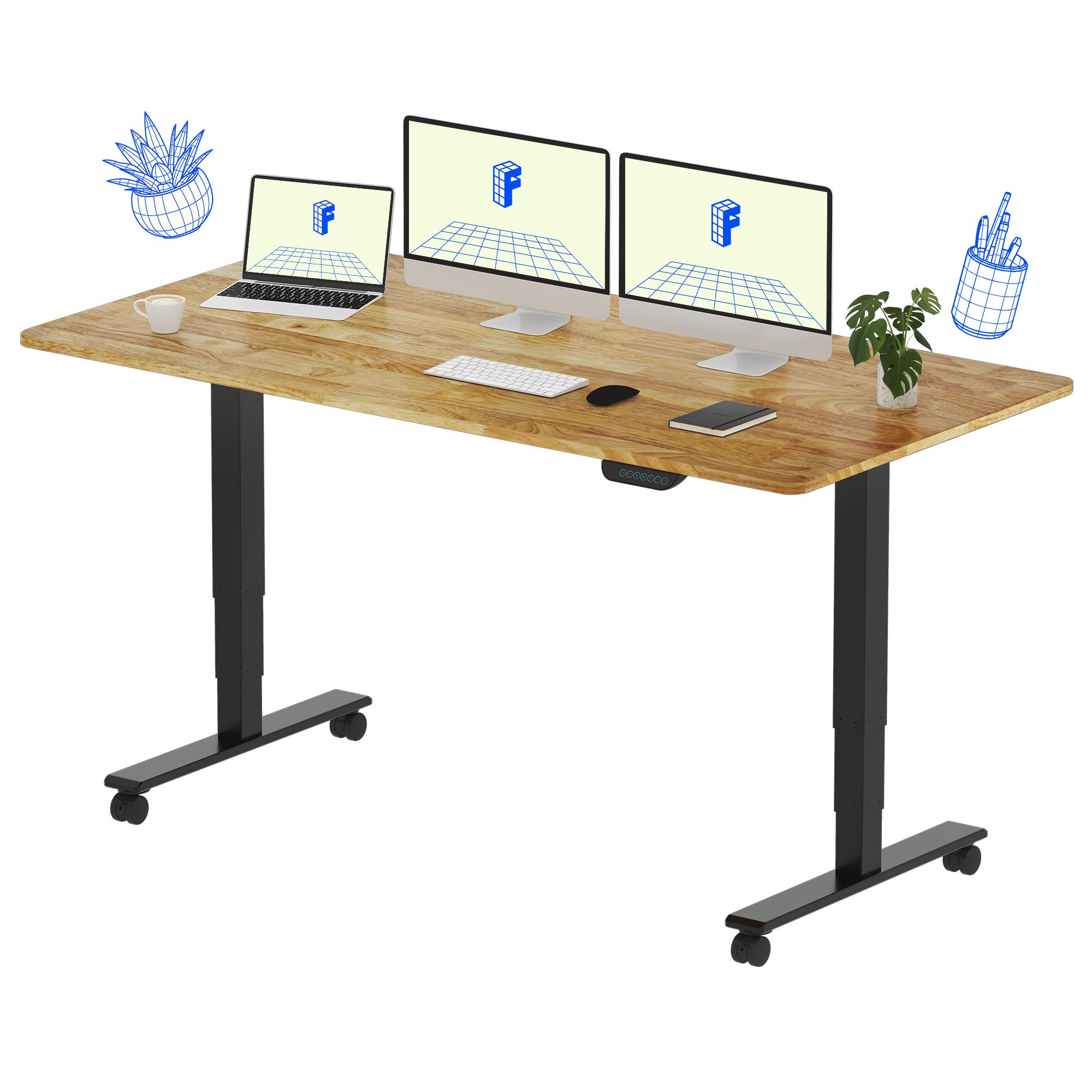 Amazon.com: FLEXISPOT E6 MAX Solid Wood 63x24 Inch Dual Motor 3