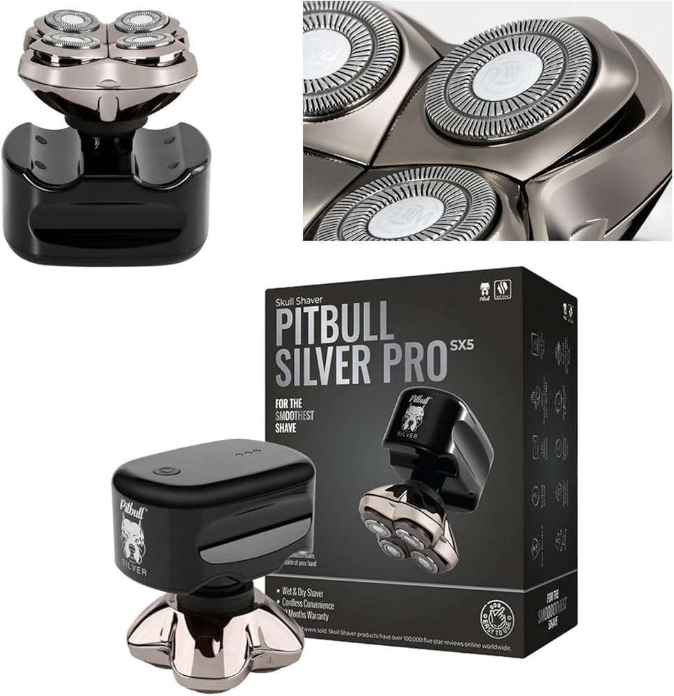 Amazon | スキンヘッド用シェーバー Skull Shaver Pitbull Silver PRO