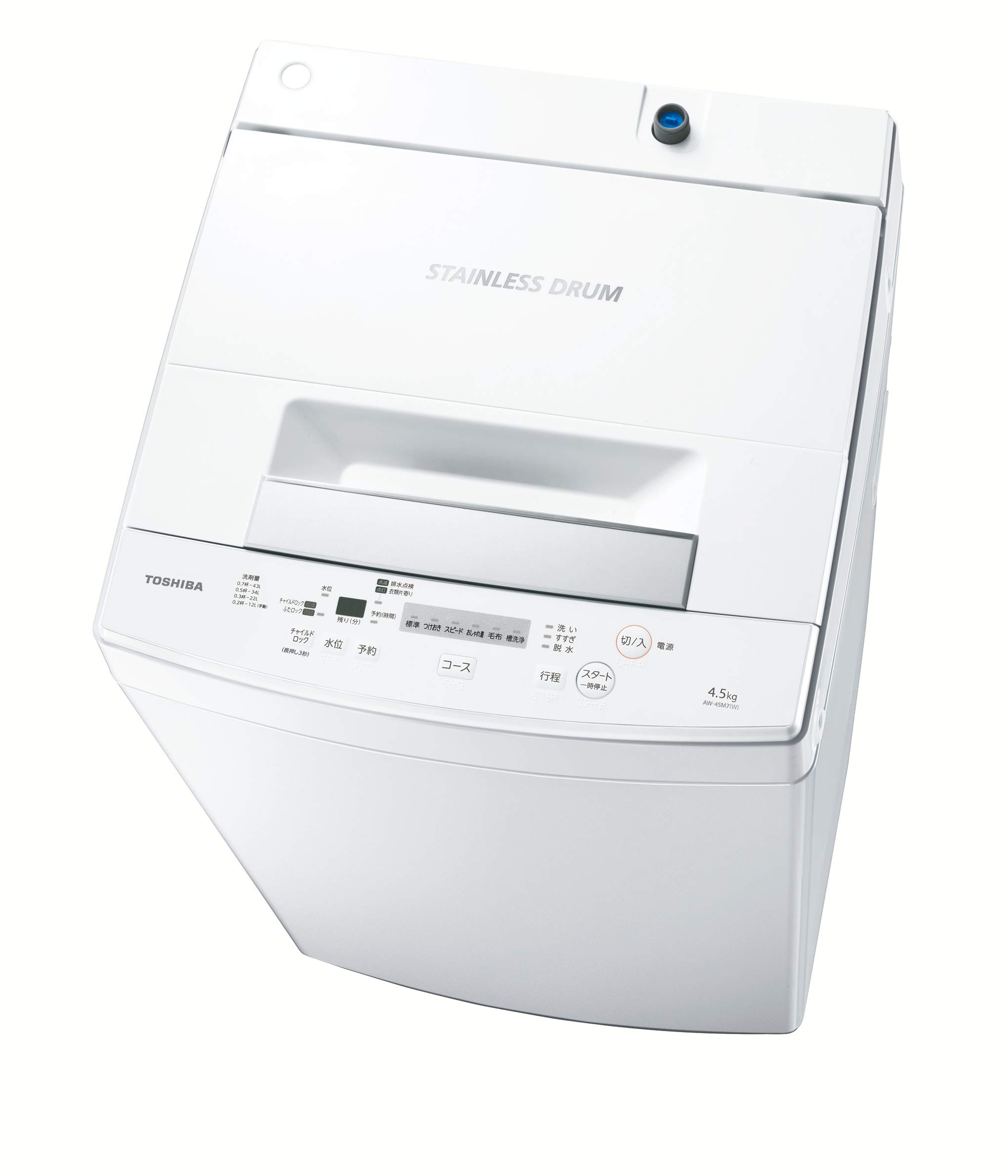 Amazon.co.jp: 東芝 4.5kg 全自動洗濯機 ピュアホワイトTOSHIBA AW