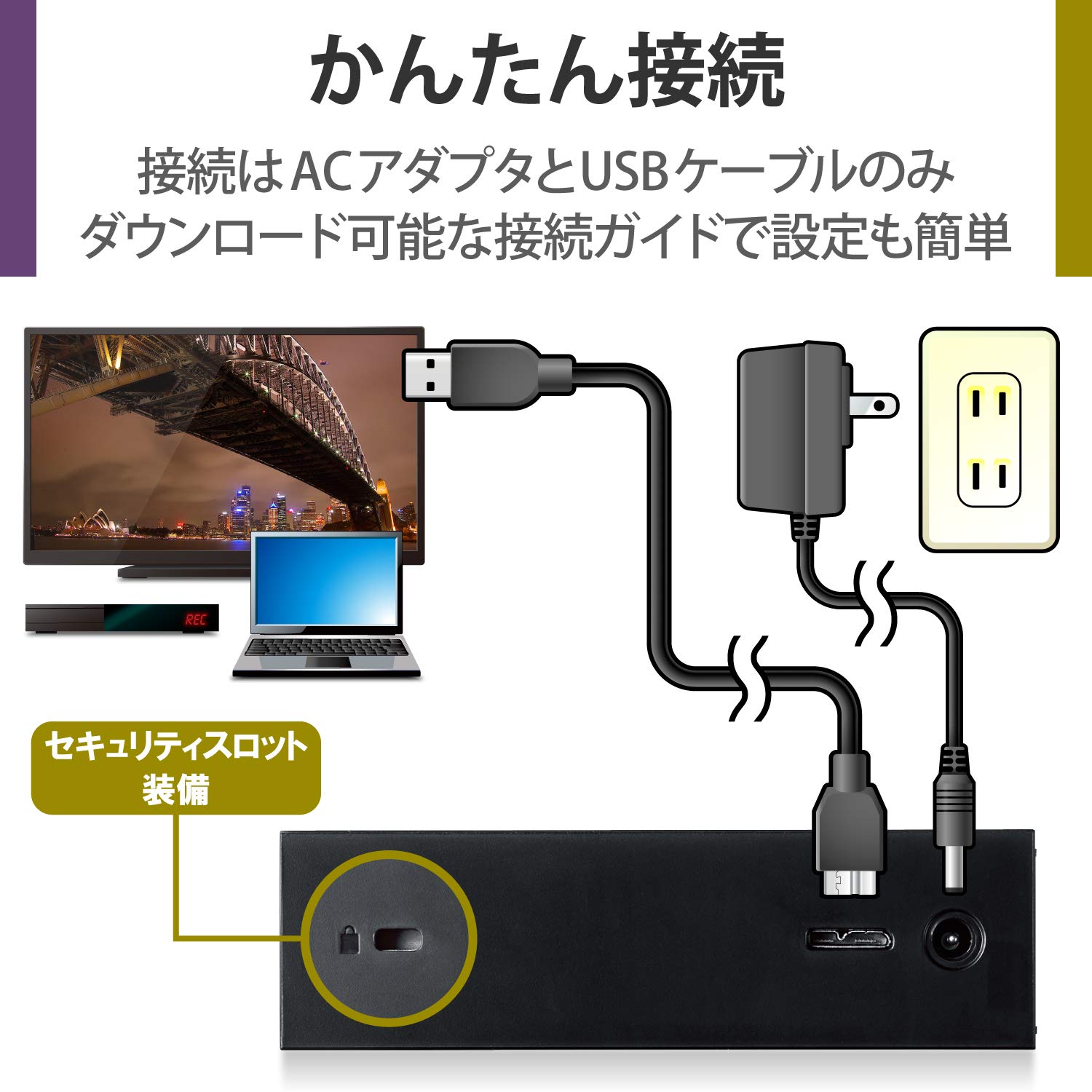 Amazon.co.jp: エレコム 外付けハードディスク 4TB USB3.2(Gen1) 4K