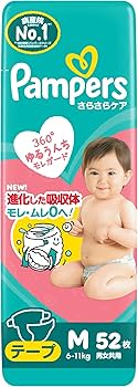 Amazon | パンパース 【テープ Mサイズ】 オムツ さらさらケア (6~11kg