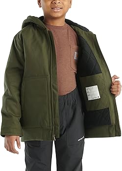 Amazon | Carhartt ボーイズ ジップフロント フランネル キルト裏地