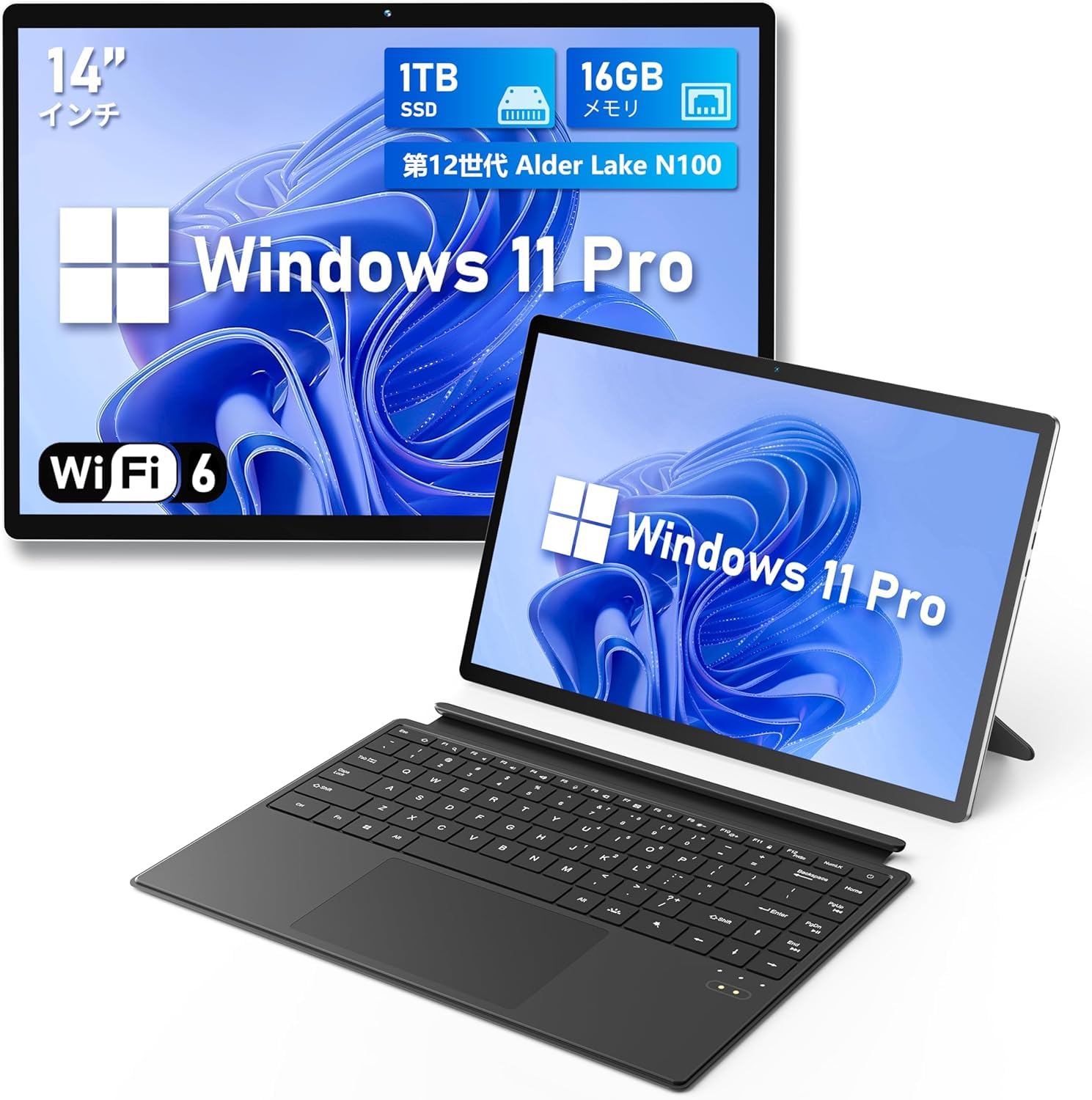 Amazon.co.jp: 2 in 1 タブレット N100 ノートパソコン Windows11 Pro