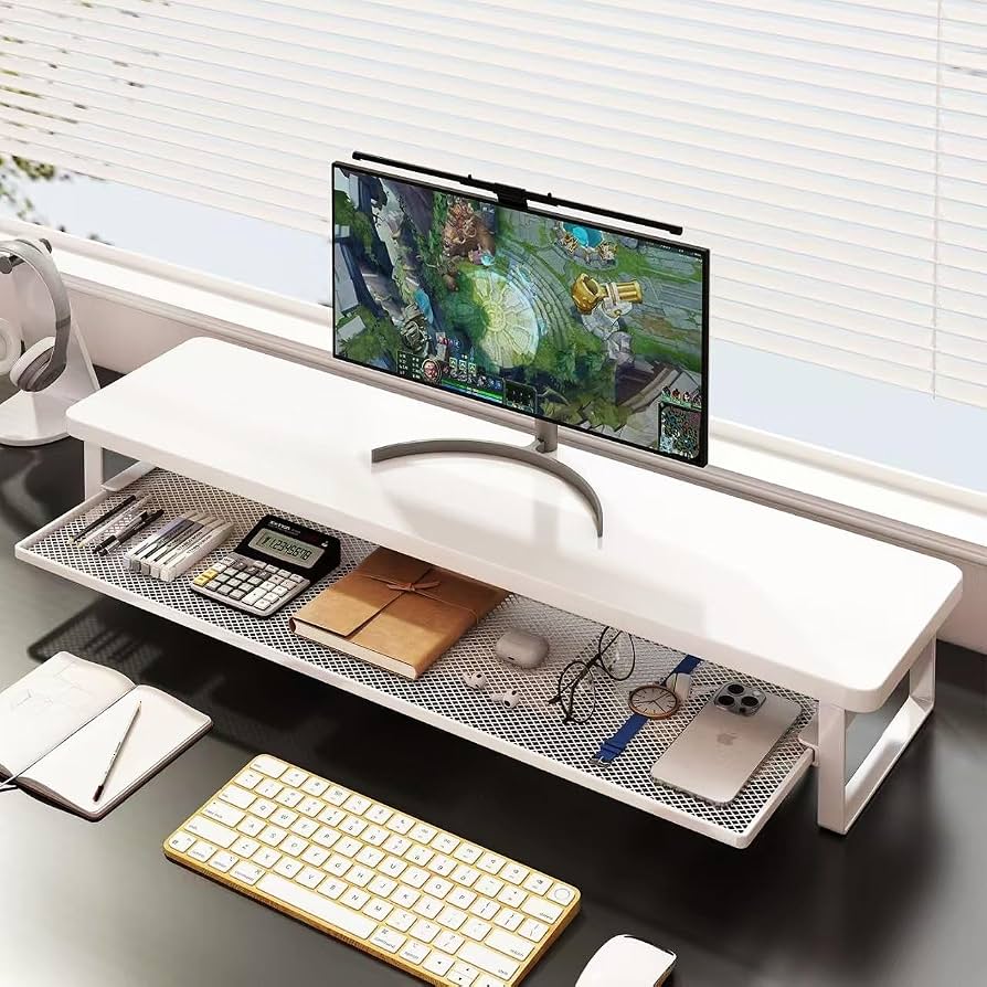 Amazon.co.jp: BNlife モニター台 2段収納 ラック 卓上 スタンド 机