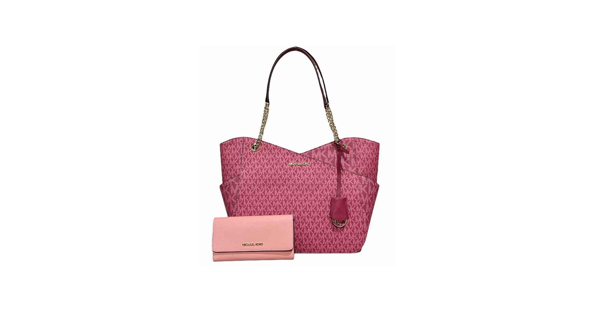 Amazon.com: Michael Kors Jet Set Travel Large Chain Tote Berry