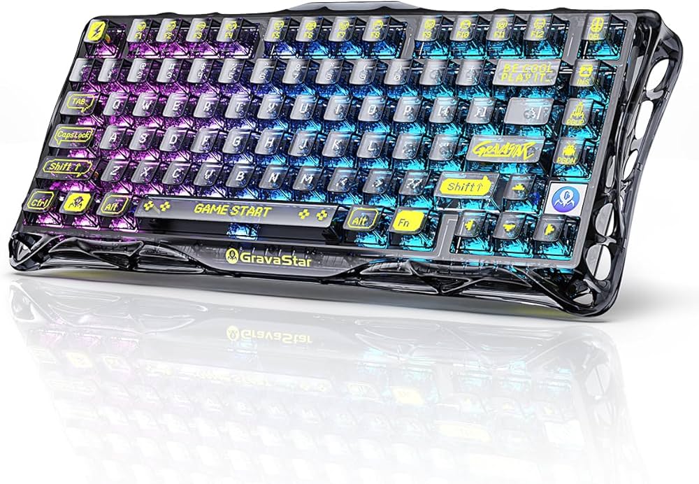 Amazon | GravaStar K1 Lite ゲーミングキーボード 半透キーボード