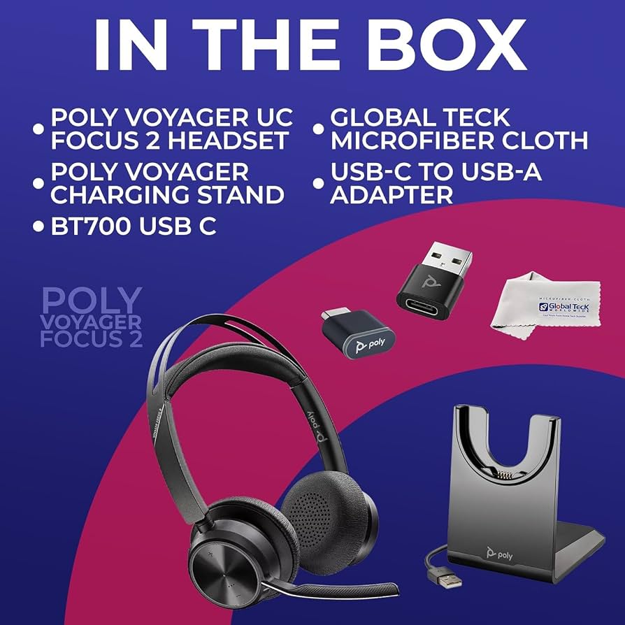 Amazon.com: Plantronics Poly Voyager Focus 2 UC Bluetooth Headset